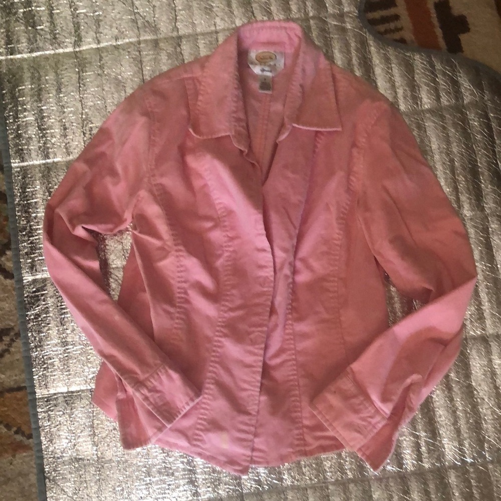 Pink Button-Up Shirt Talbots pink stretch shirt